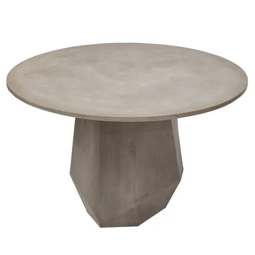 Elwood Geometric 47" Concrete Dining Table - Dark Grey