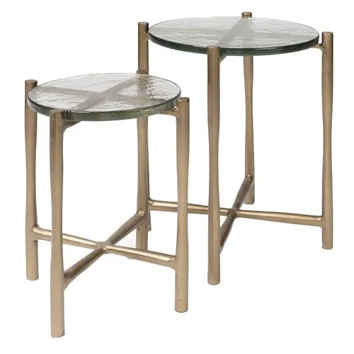 Set of 2 Hayley End Tables - Gold