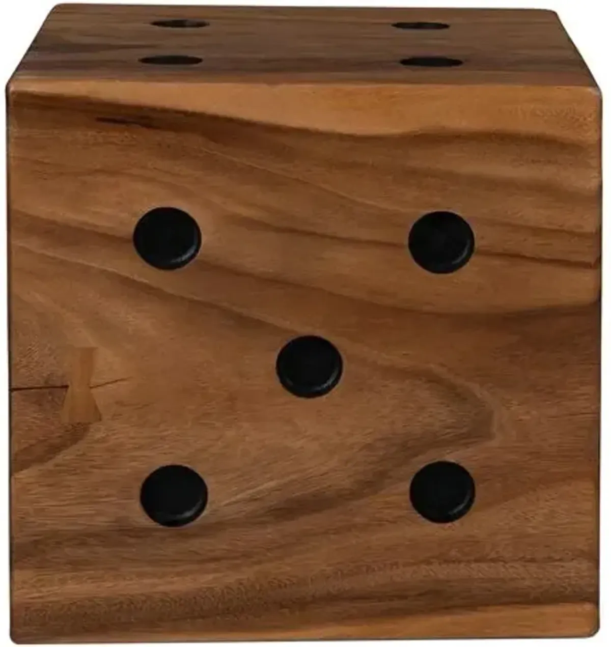 Naturals Dice End Table - Natural - Brown