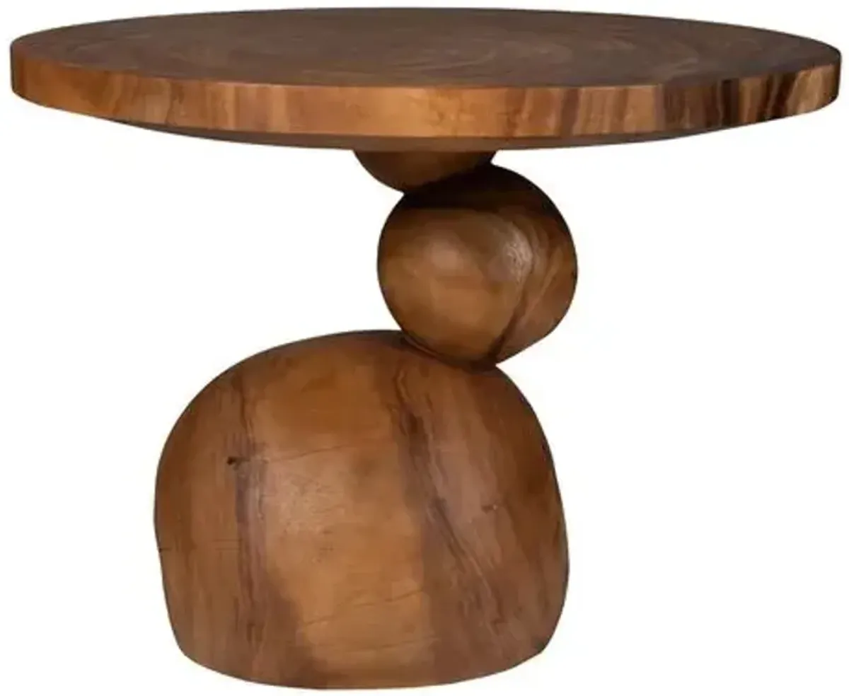 Natasha 42" Round Dining Table - Natural Chamcha Wood