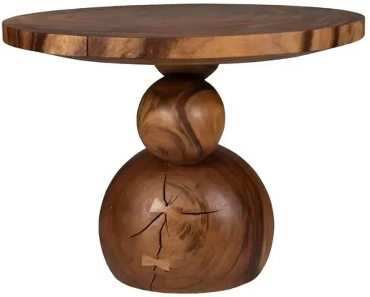 Natasha 42" Round Dining Table - Natural Chamcha Wood