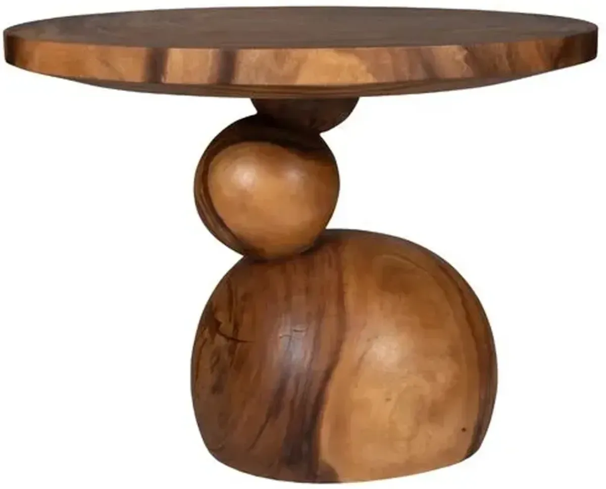 Natasha 42" Round Dining Table - Natural Chamcha Wood