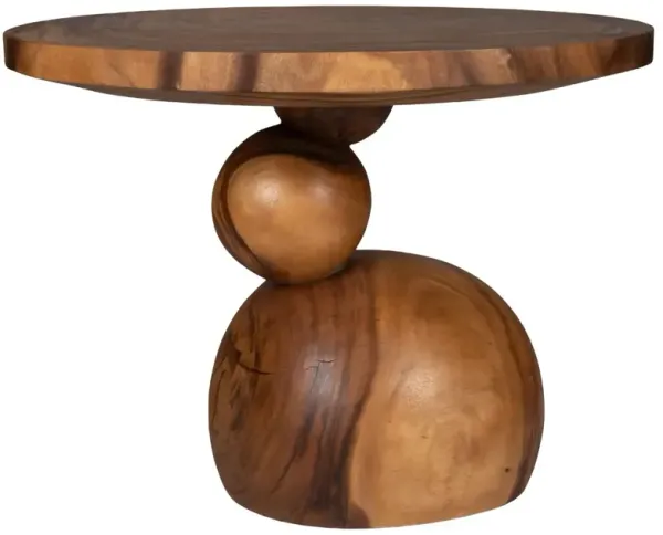 Natasha 42" Round Dining Table, Natural Chamcha Wood