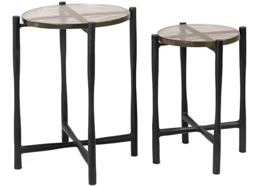 Set of 2 Hayley End Tables - Brown