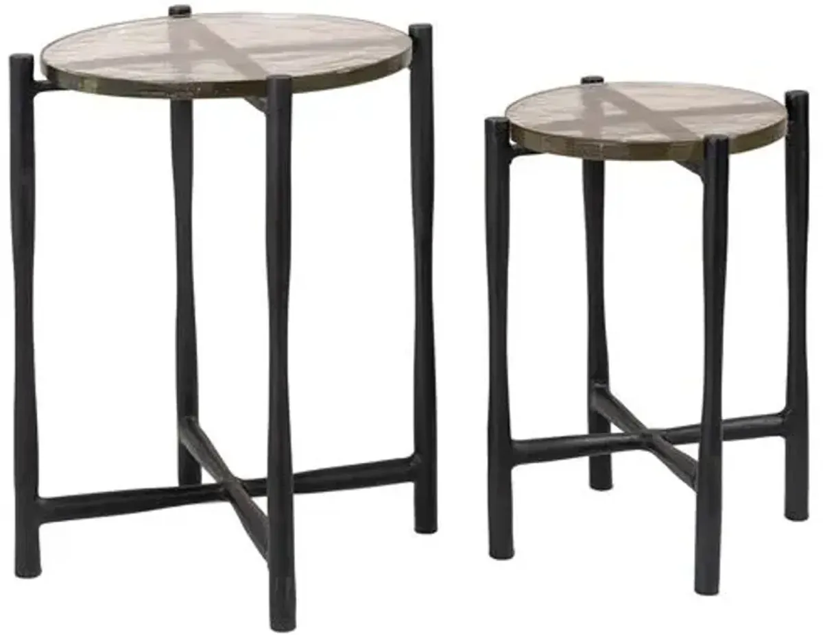 Set of 2 Hayley End Tables - Brown