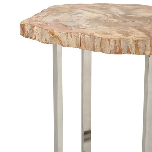 Larza Petrified Wood End Table - Brown