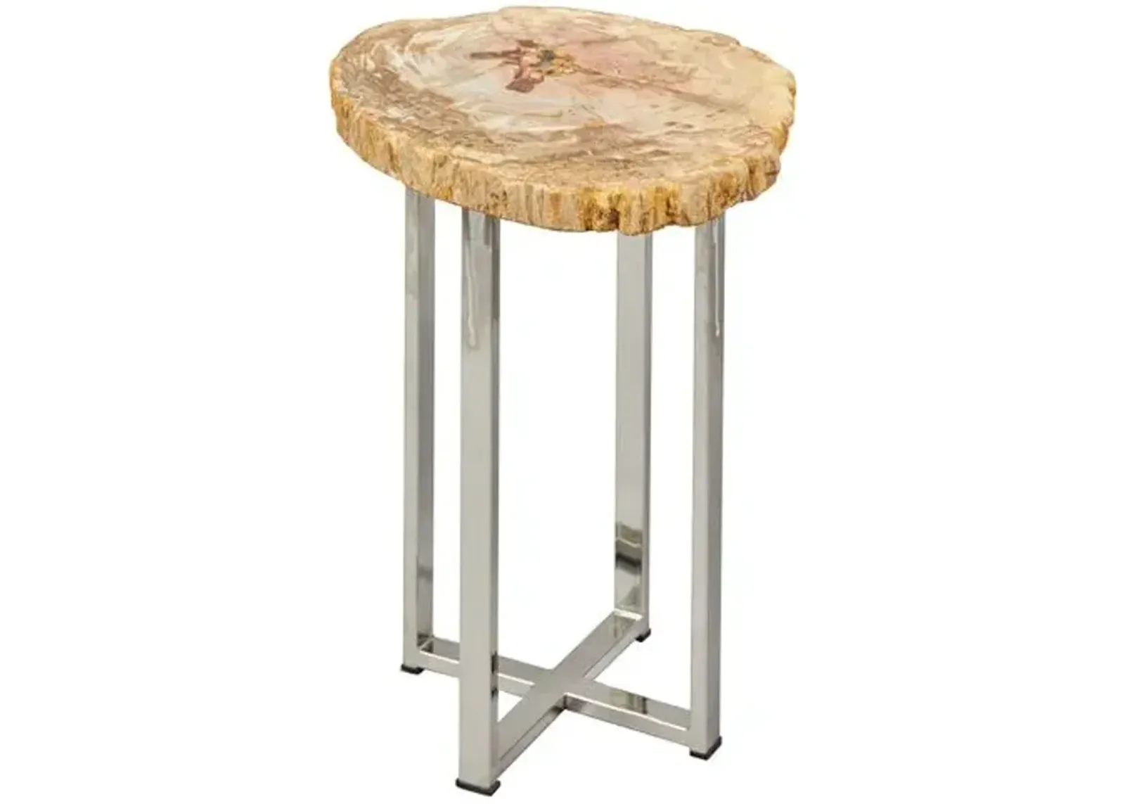 Larza Petrified Wood End Table - Brown