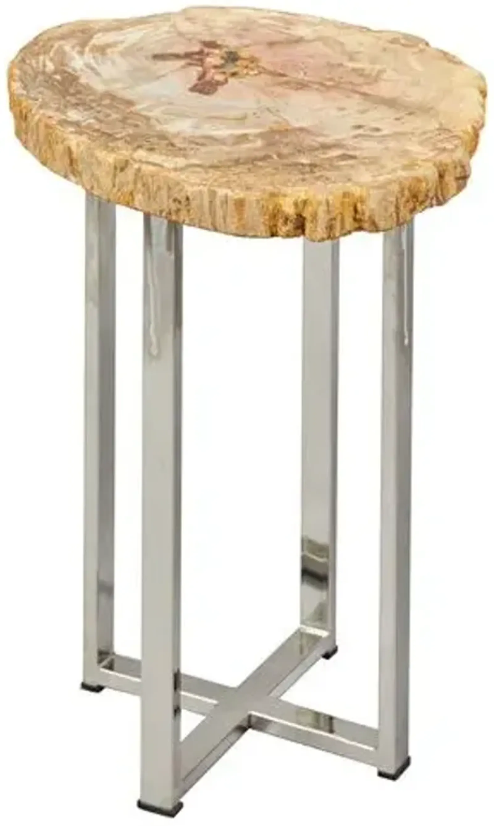 Larza Petrified Wood End Table - Brown