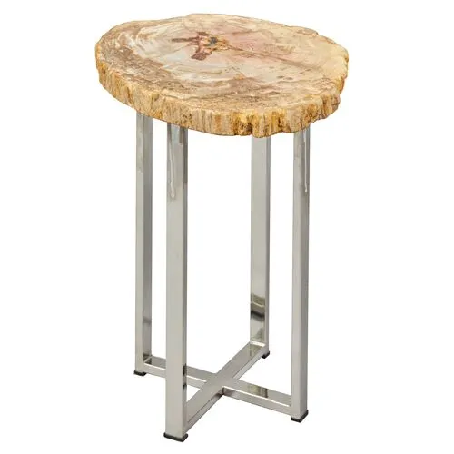 Larza Petrified Wood End Table - Brown