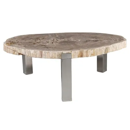 Larza Petrified Wood Coffee Table - Brown