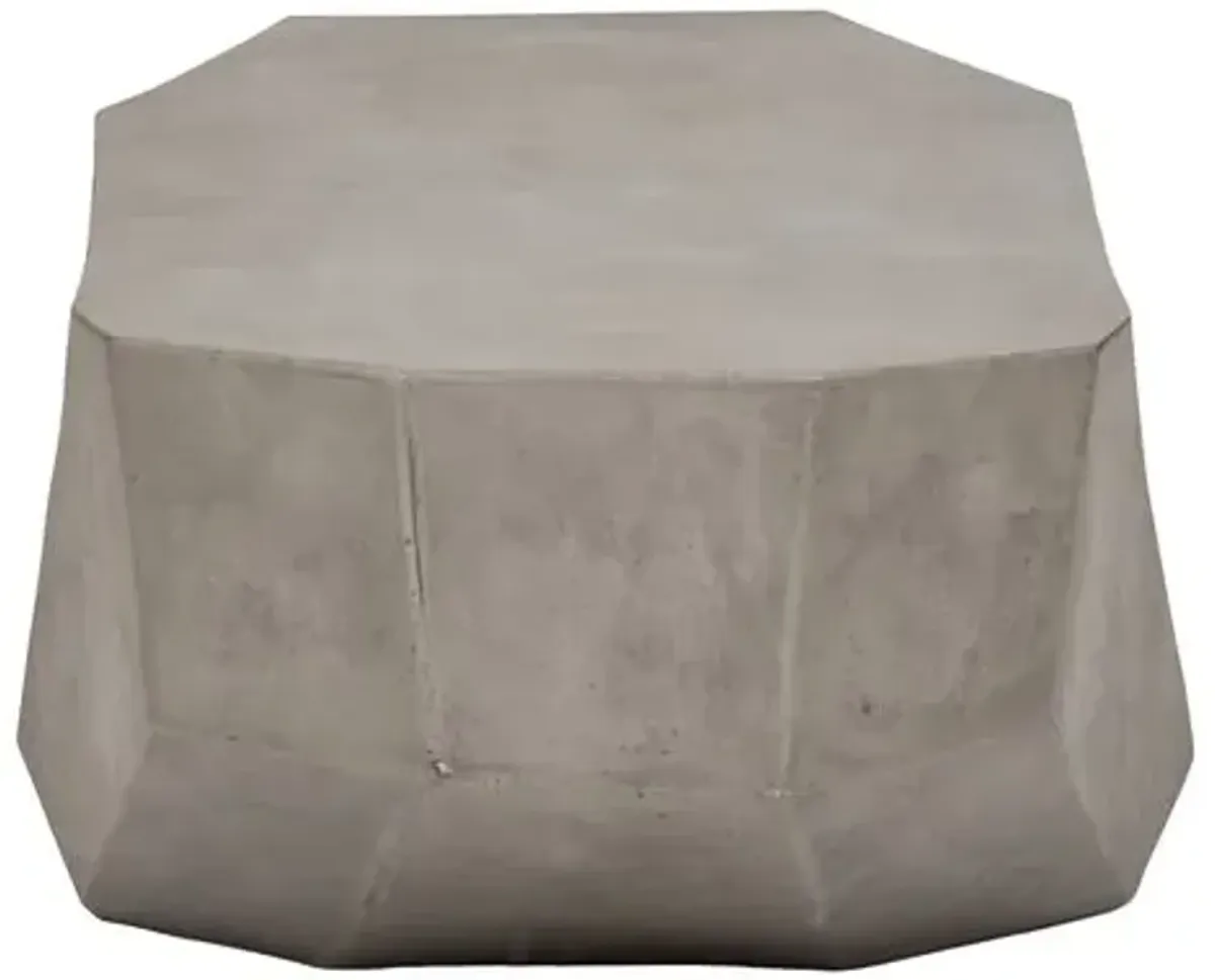 Elwood Geometric Concrete Coffee Table - Dark Grey - Gray