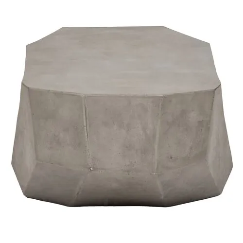 Elwood Geometric Concrete Coffee Table - Dark Grey - Gray