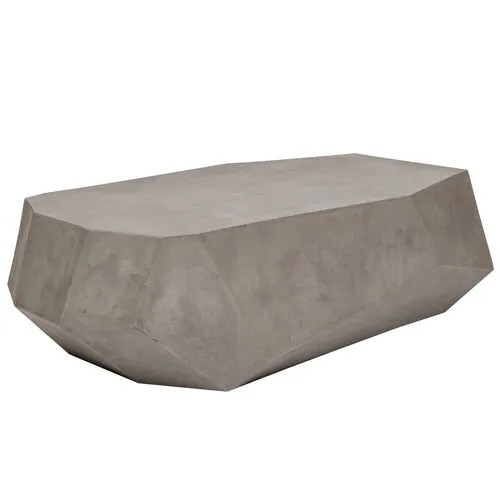 Elwood Geometric Concrete Coffee Table - Dark Grey - Gray