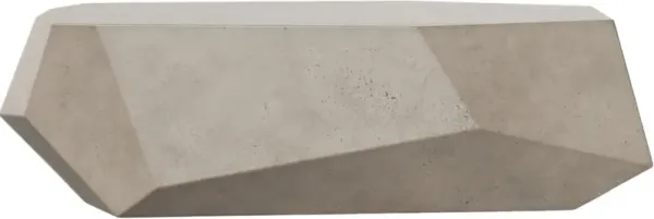 Elwood Geometric Concrete Coffee Table, Dark Grey