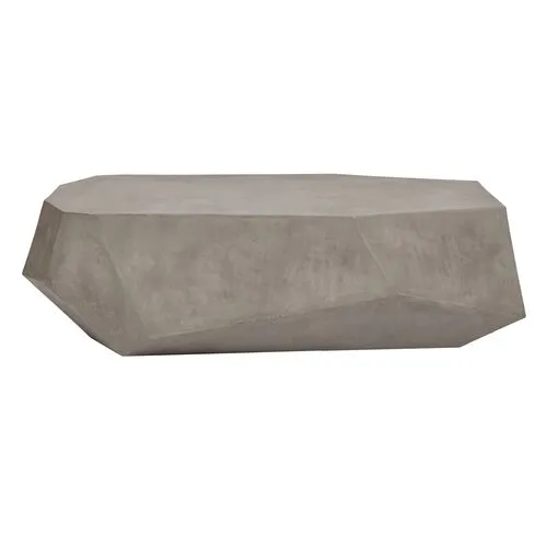 Elwood Geometric Concrete Coffee Table - Dark Grey - Gray