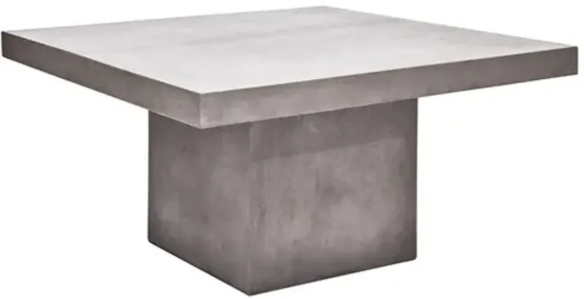 Elwood 59" Square Concrete Dining Table - Dark Grey