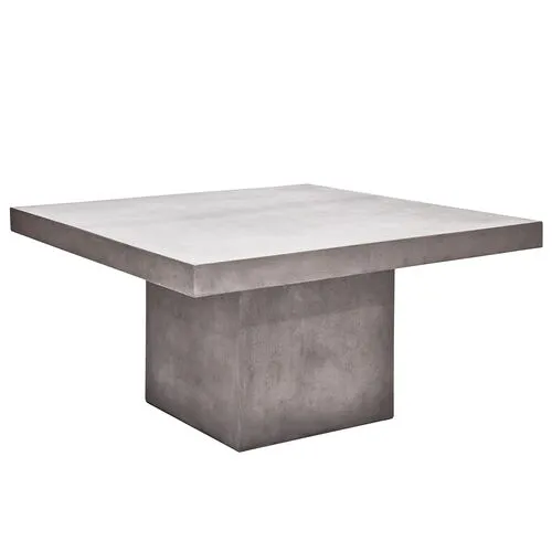 Elwood 59" Square Concrete Dining Table - Dark Grey