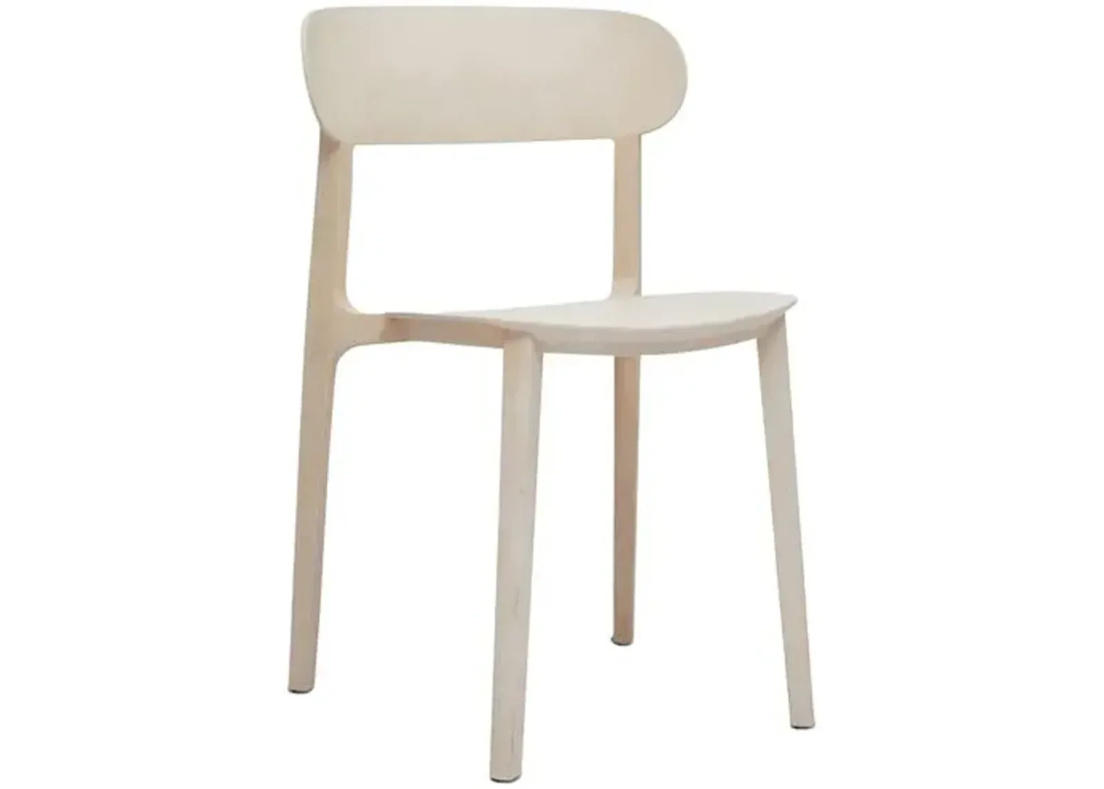 Set of 4 Tesley Eco-Friendly Outdoor Stacking Chairs - Beige