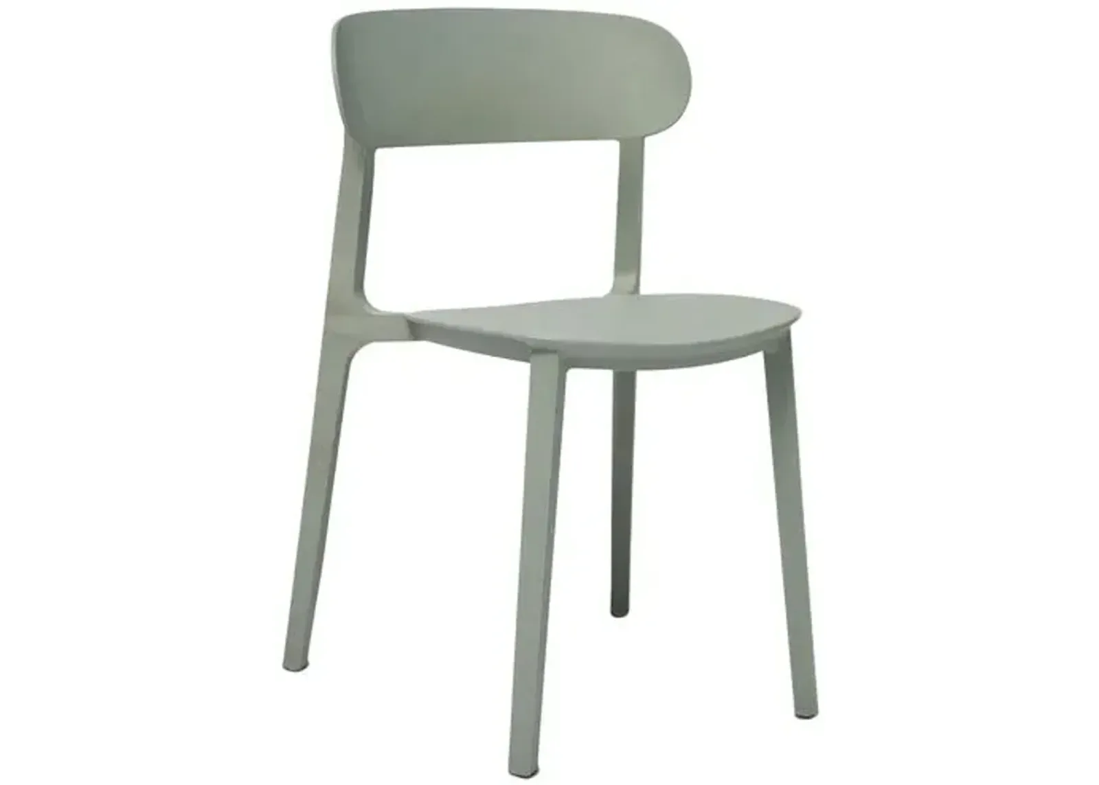 Set of 4 Tesley Eco-Friendly Outdoor Stacking Chairs - Gray