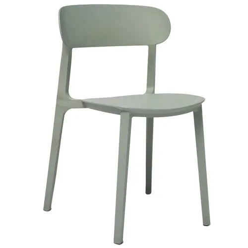 Set of 4 Tesley Eco-Friendly Outdoor Stacking Chairs - Gray