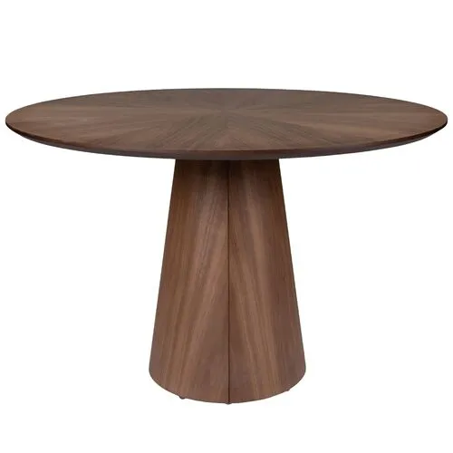 Monica Wooden Top Round Dining Table