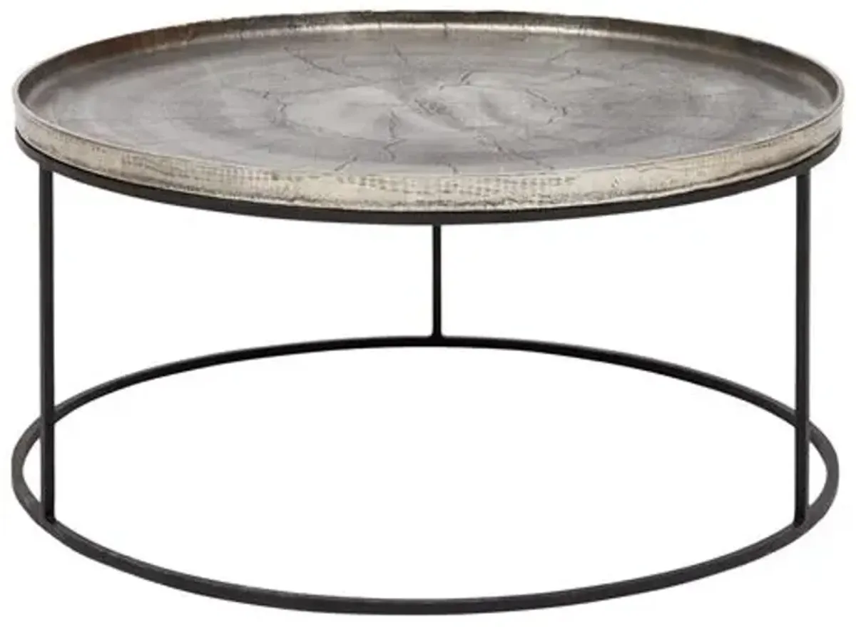 Kayley Round Coffee Table - Handcrafted - Silver