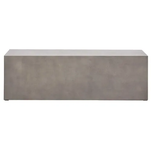 Elwood Rectangular Concrete Bench - Dark Grey - Gray