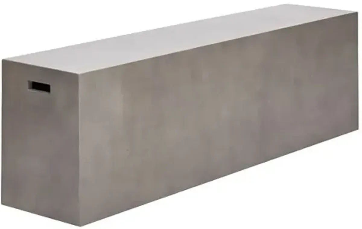 Elwood Rectangular Concrete Bench - Dark Grey - Gray