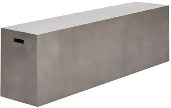 Elwood Indoor/Outdoor Rectangular Concrete Bench - Gray