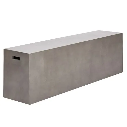 Elwood Rectangular Concrete Bench - Dark Grey - Gray