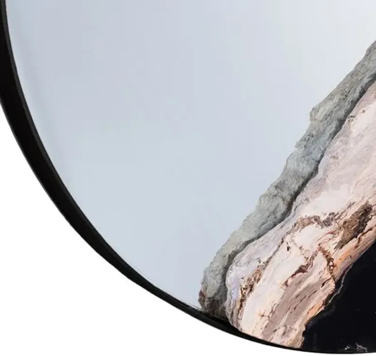 Roxana Petrified Wood Accent Round Wall Mirror