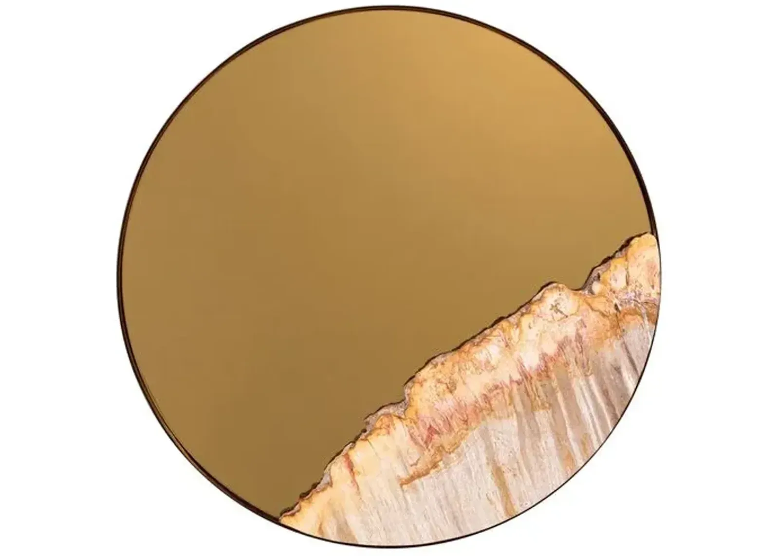 Roxana Petrified Wood Accent Round Wall Mirror