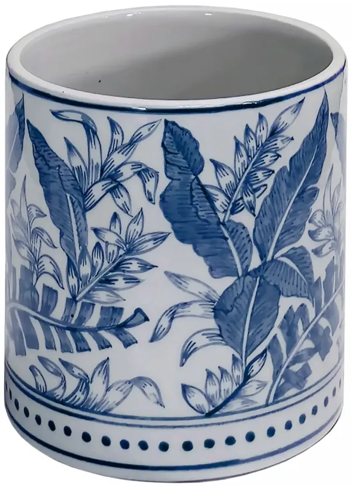 Tropical Leaves Tissue Box - Blue