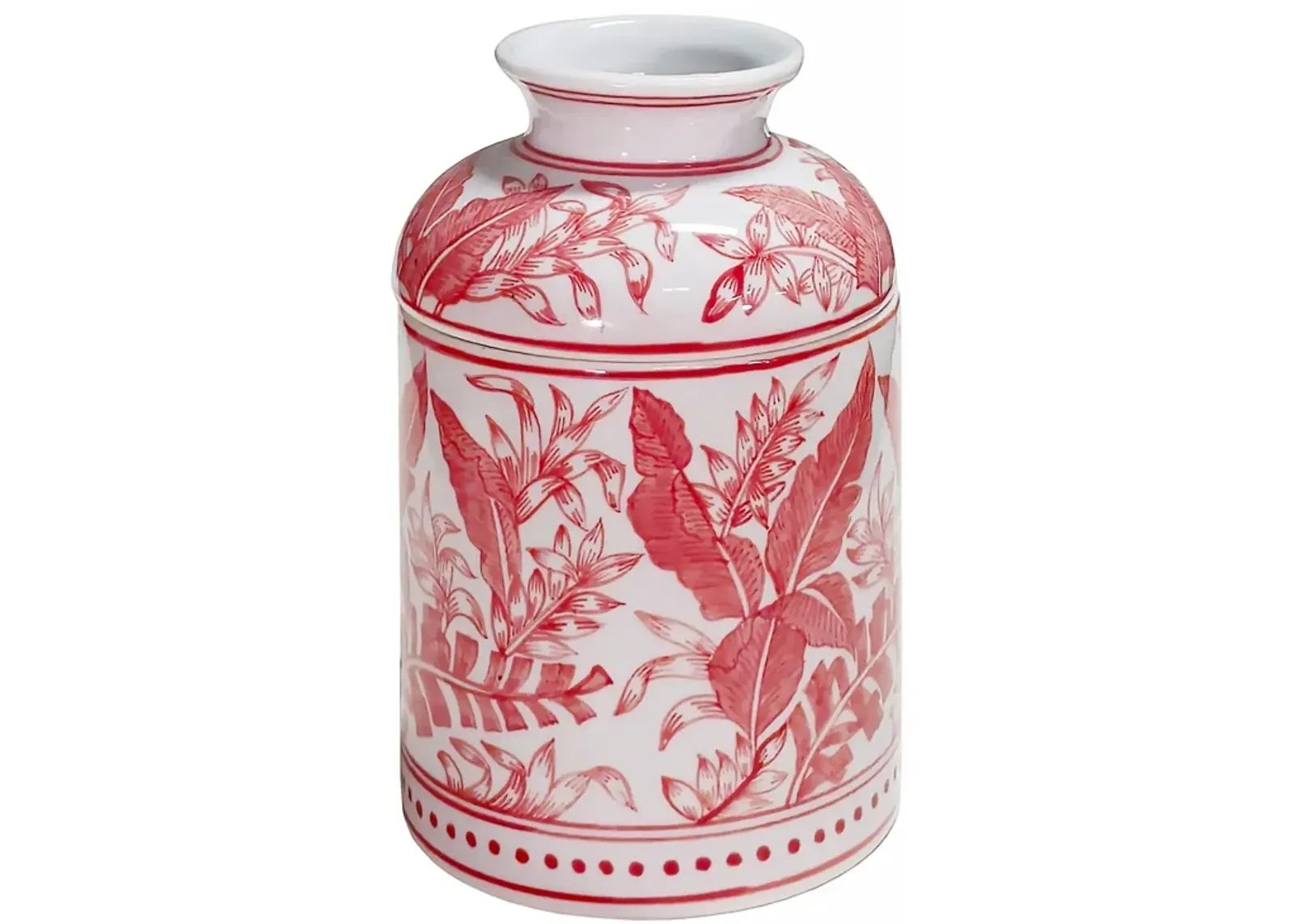 Tropical Leaves Tissue Box - Pink