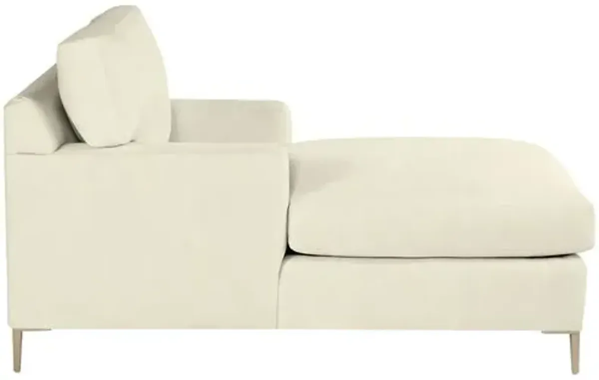 Hinton Chaise - Crypton Linen - Handcrafted - Ivory - Comfortable, Sturdy, Stylish, Eco-Friendly, Eco-Friendly