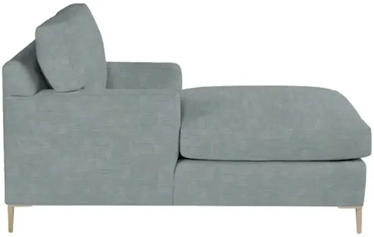 Hinton Chaise - Crypton Linen - Handcrafted - Blue - Comfortable, Sturdy, Stylish, Eco-Friendly, Eco-Friendly