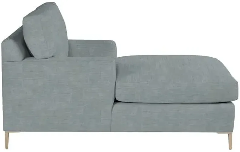 Hinton Chaise - Crypton Linen - Handcrafted - Blue - Comfortable, Sturdy, Stylish, Eco-Friendly, Eco-Friendly