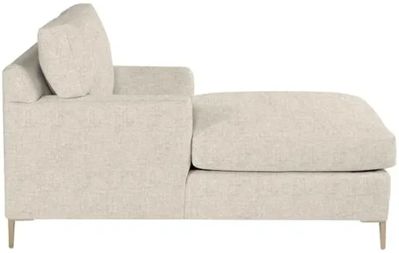 Hinton Chaise - Crypton Linen - Handcrafted - Ivory - Comfortable, Sturdy, Stylish, Eco-Friendly, Eco-Friendly