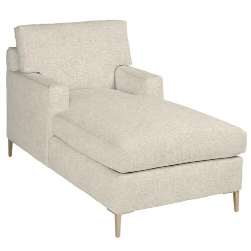 Hinton Chaise - Crypton Linen - Handcrafted - Ivory - Comfortable, Sturdy, Stylish, Eco-Friendly, Eco-Friendly