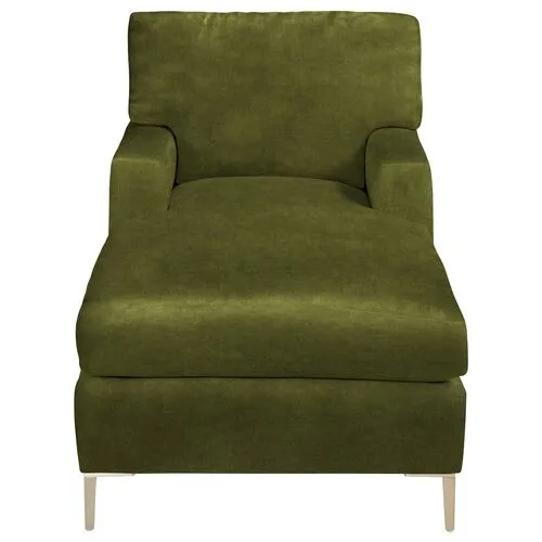 Hinton Chaise - Crypton Velvet - Handcrafted - Green - Comfortable, Sturdy, Stylish, Eco-Friendly, Eco-Friendly