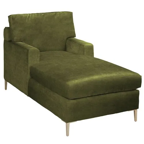 Hinton Chaise - Crypton Velvet - Handcrafted - Green - Comfortable, Sturdy, Stylish, Eco-Friendly, Eco-Friendly