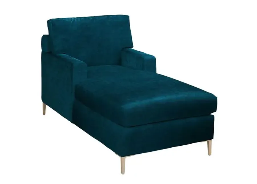 Hinton Chaise - Crypton Velvet - Handcrafted - Blue - Comfortable, Sturdy, Stylish, Eco-Friendly, Eco-Friendly