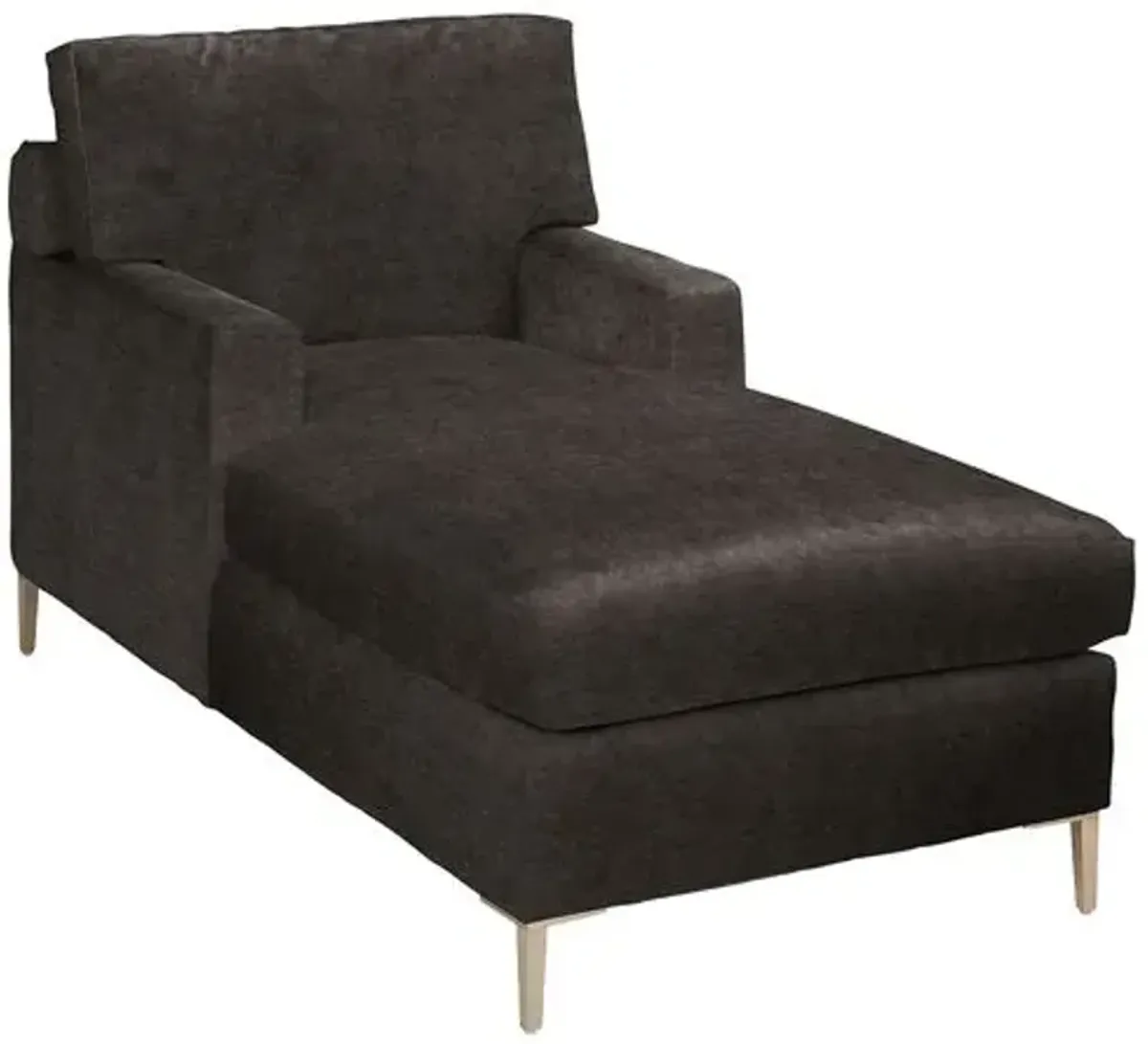 Hinton Chaise - Crypton Velvet - Handcrafted - Gray - Comfortable, Sturdy, Stylish, Eco-Friendly, Eco-Friendly