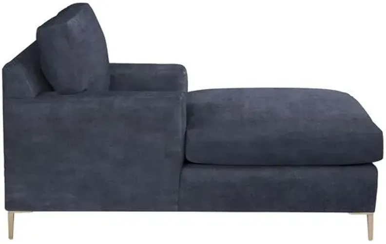 Hinton Chaise - Crypton Velvet - Handcrafted - Blue - Comfortable, Sturdy, Stylish, Eco-Friendly, Eco-Friendly