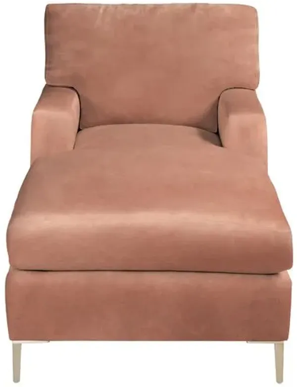 Hinton Chaise - Crypton Velvet - Handcrafted - Pink - Comfortable, Sturdy, Stylish, Eco-Friendly, Eco-Friendly