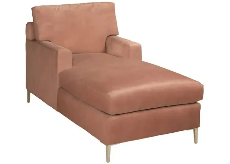 Hinton Chaise - Crypton Velvet - Handcrafted - Pink - Comfortable, Sturdy, Stylish, Eco-Friendly, Eco-Friendly