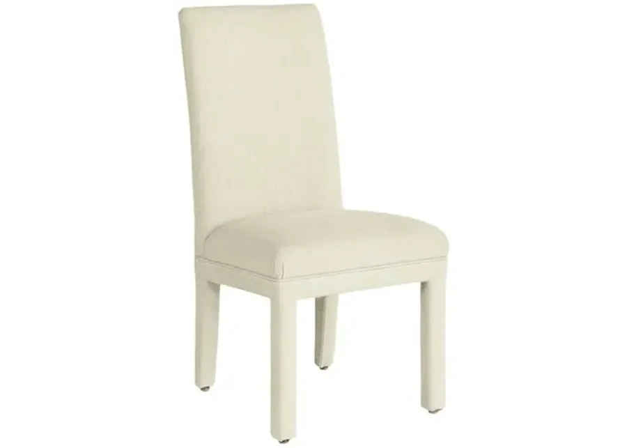 Monroe Side Chair - Crypton Linen - Handcrafted - Ivory