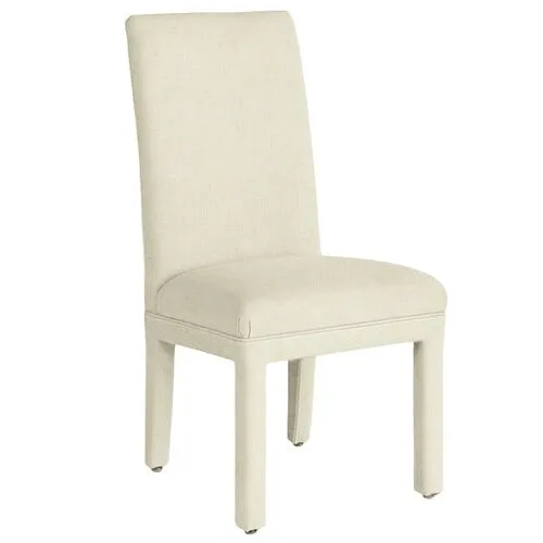 Monroe Side Chair - Crypton Linen - Handcrafted - Ivory