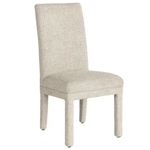 Monroe Side Chair - Crypton Linen - Handcrafted - Ivory