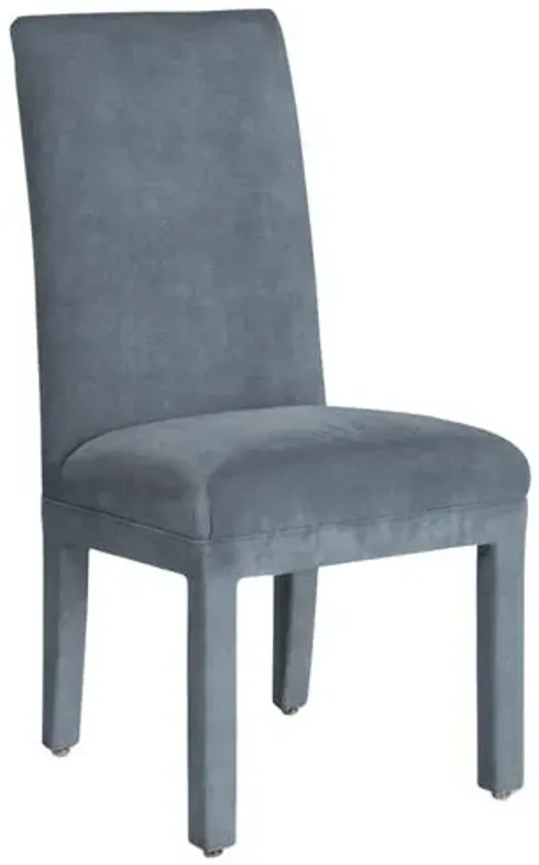 Monroe Side Chair - Crypton Velvet - Handcrafted - Blue